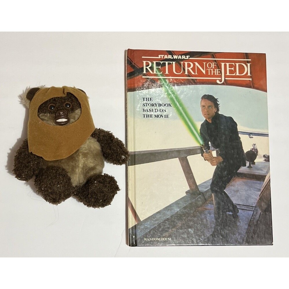 Star Wats Return Of The Jedi 1983 Book & Wicket 1997 Kenner Plush Set